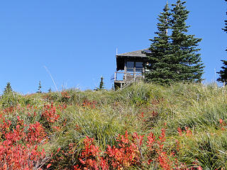 First view of Shriner Peak lookout.