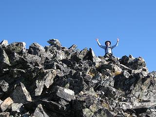 Gary's "Rocky" moment on Mount Maude