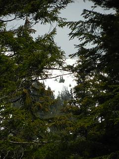 looking up to the ridge line