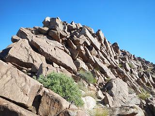 looking back up the ridge