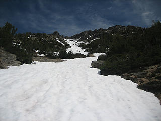 a nice snow gully to the summit ridge