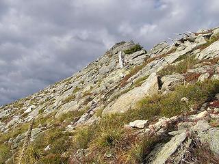 Looking back to Putrid Peak to run the ridge