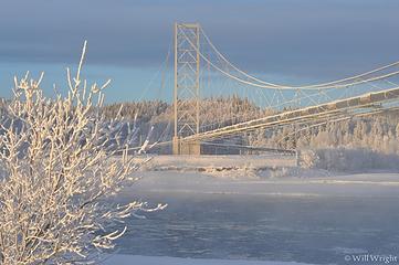 The pipeline crosses the Tanana River, near Delta