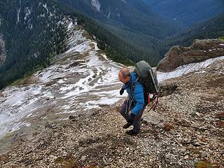 Really terrible descent off Hannegan Peak. Don't go this way, stick to the east ridge