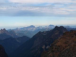 Big Four, Three Fingers and Whitehorse from Kyes (Cadet and Monte Cristo in Foreground to Right)