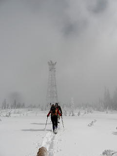 Suzanne and Barry, tower in sight