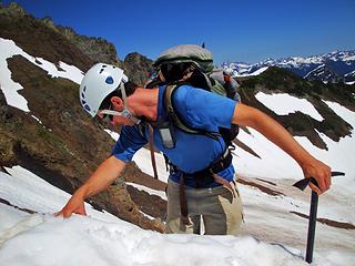 Gimp Dropping into the snow bowl