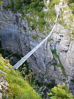 Three Climbers On The Suspension Bridge