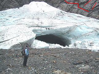 Big Four Ice Cave in November, 2003, when the snow and ice was pretty much at the level it's been all this century.