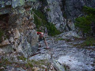 Exposed scramble to Guye middle peak