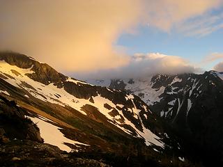 clouds rolling in around sunset