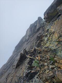 Ledge up to the summit.