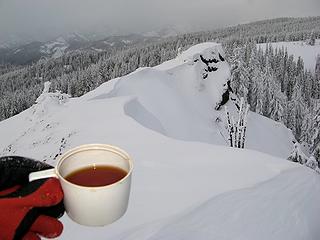 Summit tea and the far side of the ridge