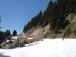 Heading up the snowy road