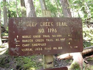 Start of Deep Creek Trail