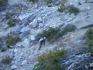 Tom climbing the cascadian