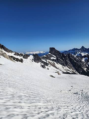 onward to the snowy saddle