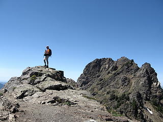 Bob and Lupe on Church Mt. L.O. site, true summit beyond.