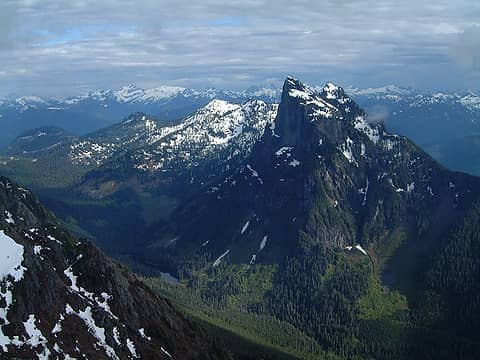 Heres a shot that I took from point 5,842, of Barclay Lake and Mt. Baring.