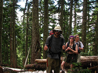 Going up the trail