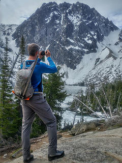 Aaron taking photos at Colchuck Lake (Jake photo)