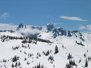Overcoat Peak Coming Into View From Ascent To Gold Pass