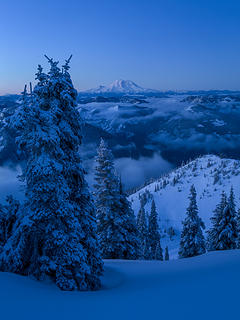 Rainier ~45 minutes before sunrise