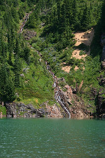 Waterfall coming down into Ruby Lake