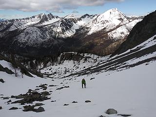 Dad starting up the col