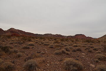 hiking through open desert to Sentinel