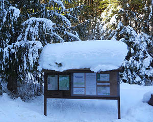 Snow covered kiosk at Olney Pass 1/15/17