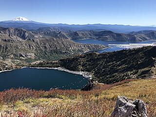 Spirit and St. Helens Lakes with a side of volcano