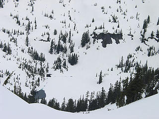 Looking Down To Upper Hardscrabble Lake From Gold Pass