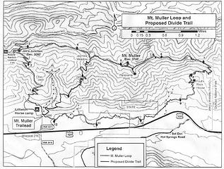 Mt Muller & new Divide Trail map, USFS