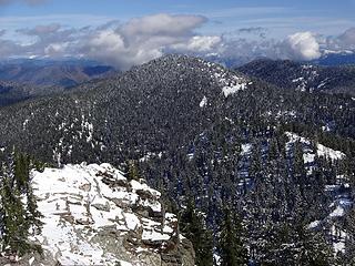 East Sister, 7043' is the second highest point in The Mallard-Larkins.
