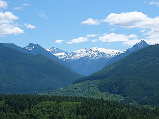 Mt Daniel And Hinman From Logging Road Clearing