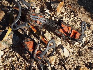 crampons more useful on dirt this day