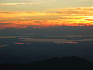 Puget Sound and Olympics From 3 Fingers at Sunset