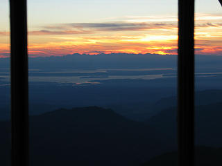 Puget Sound and Olympics from 3 Fingers Lookout at Sunset