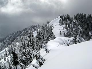 Looking ahead from north summit to south summit