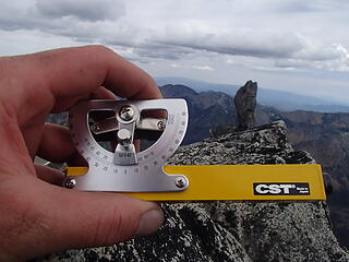 Looking from main summit to balanced rock with sight level