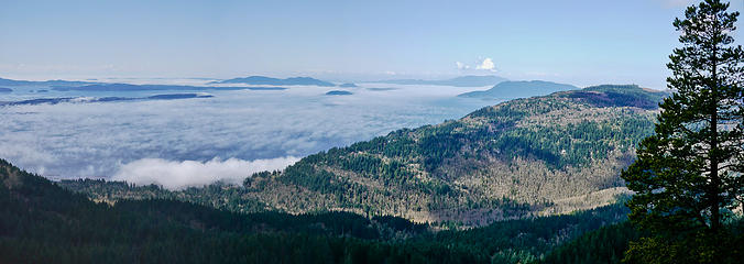 Pan- Oyster Dome View. 
Oyster Dome via Blanchard, 3/29/13, Bellingham WA