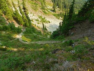 the old trail down into the basin