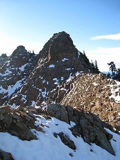 on the ridge proper, heading towards false summits