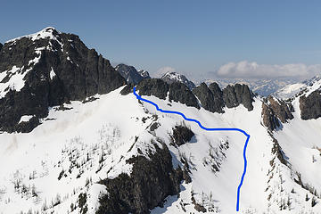 the route to Copper Col from Early Winters Creek basin