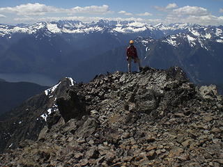 Franklin poses on the summit.