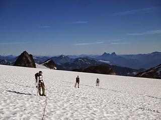 then team with Hozomeen in the distance