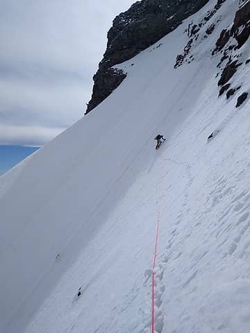 Me forging ahead on the traverse