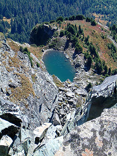 No name lake as seen from the summit of White Chuck Mtn.