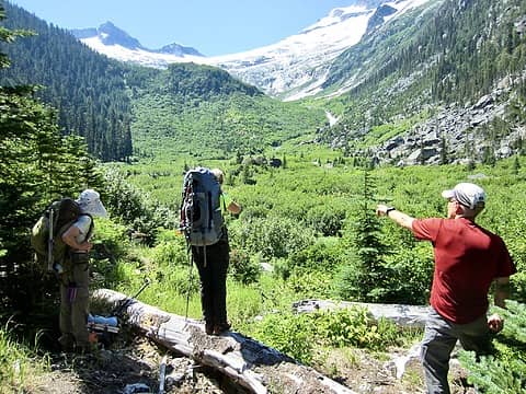 Bob, Eileen & George Surveying Thicket In Lower Douglas Basin
